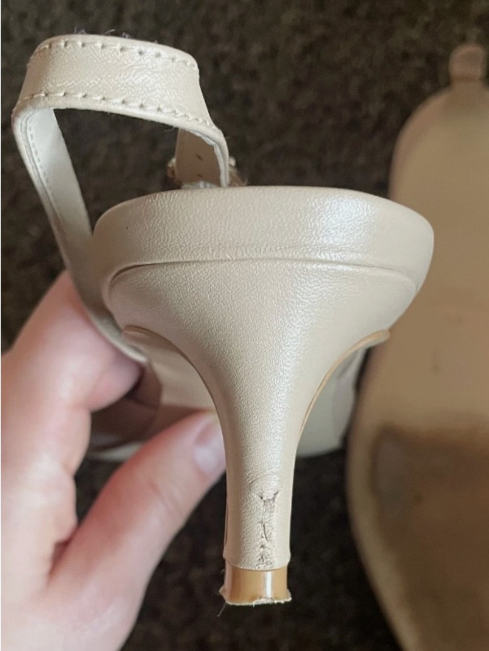 Stuart Weitzman Nude Leather Slingback Kitten Heels US 8.5 - Picture 5 of 5